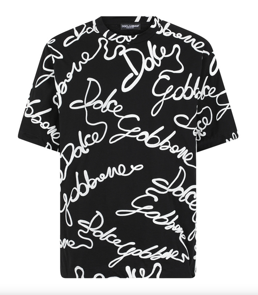 Dolce & Gabbana Elegant Multi-Logo Cotton Tee