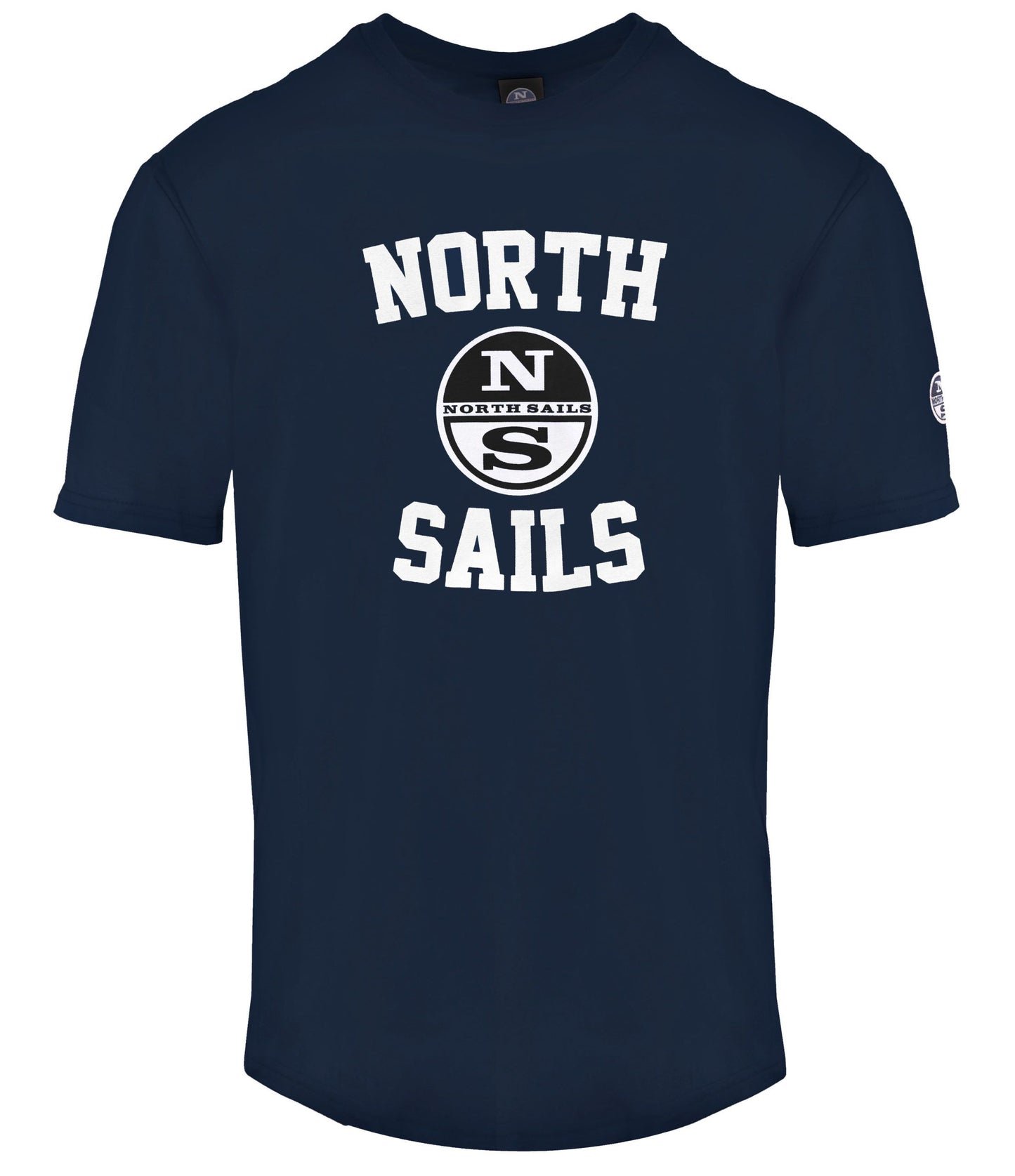 North Sails Blue Crewneck Cotton Tee with Front Print