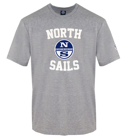 North Sails Chic Gray Crewneck Tee with Front Print