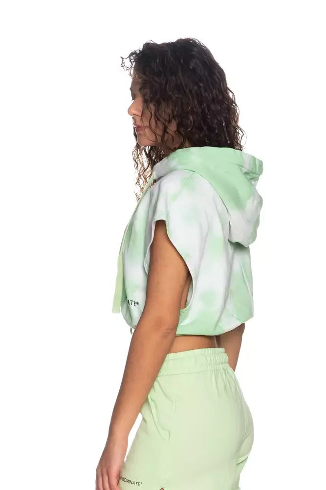 Hinnominate Apple Green Brushed Tie-Dye Sleeveless Hoodie