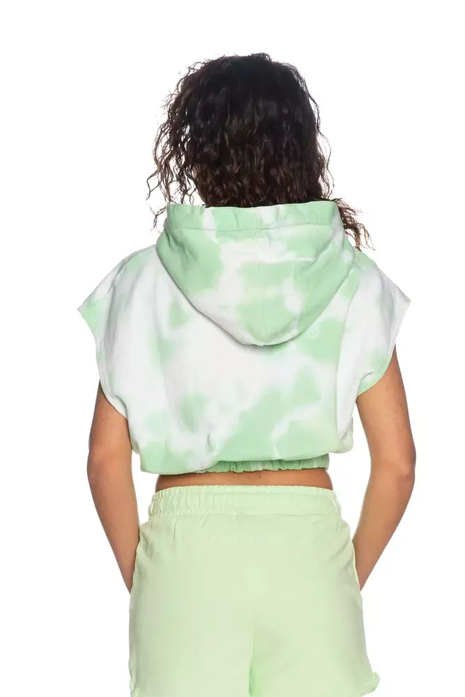 Hinnominate Apple Green Brushed Tie-Dye Sleeveless Hoodie