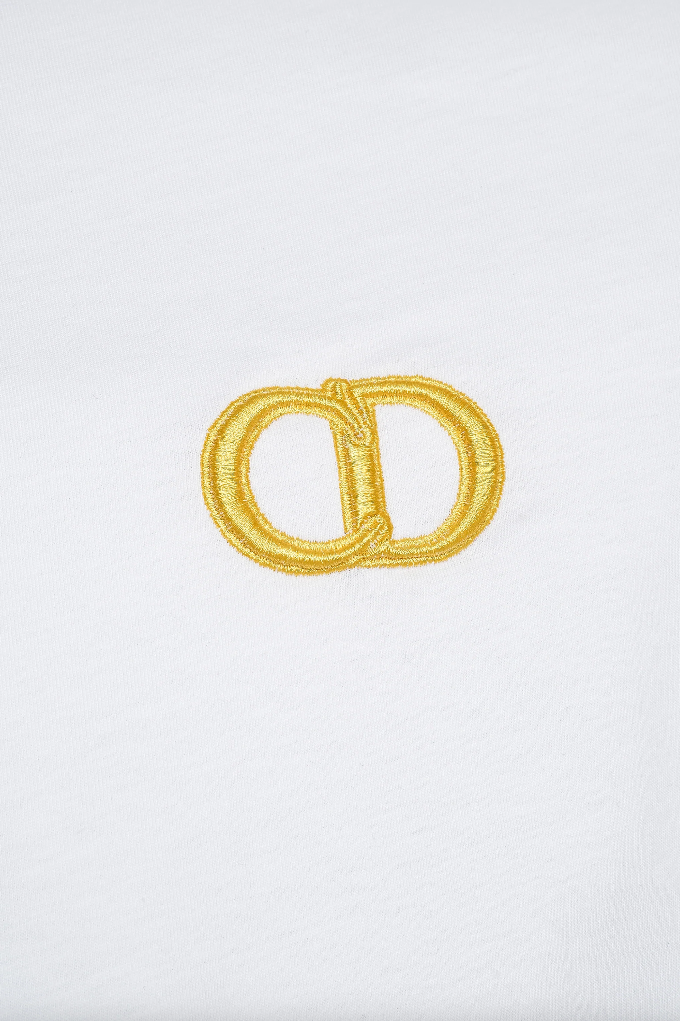 Dior Elegant White Embroidered Logo Tee