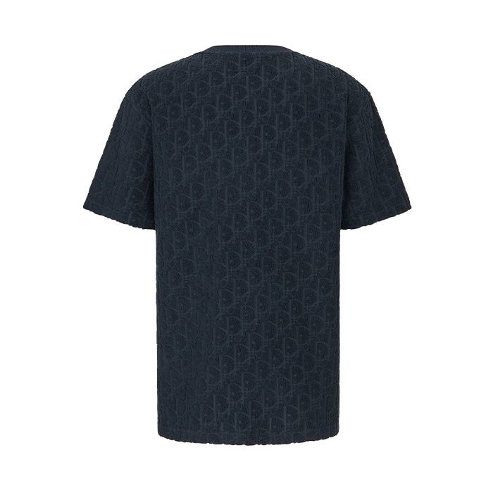 Dior Elegant Navy Jacquared Cotton Tee