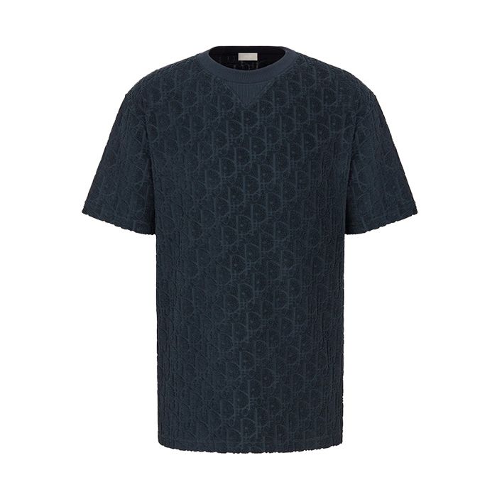 Dior Elegant Navy Jacquared Cotton Tee