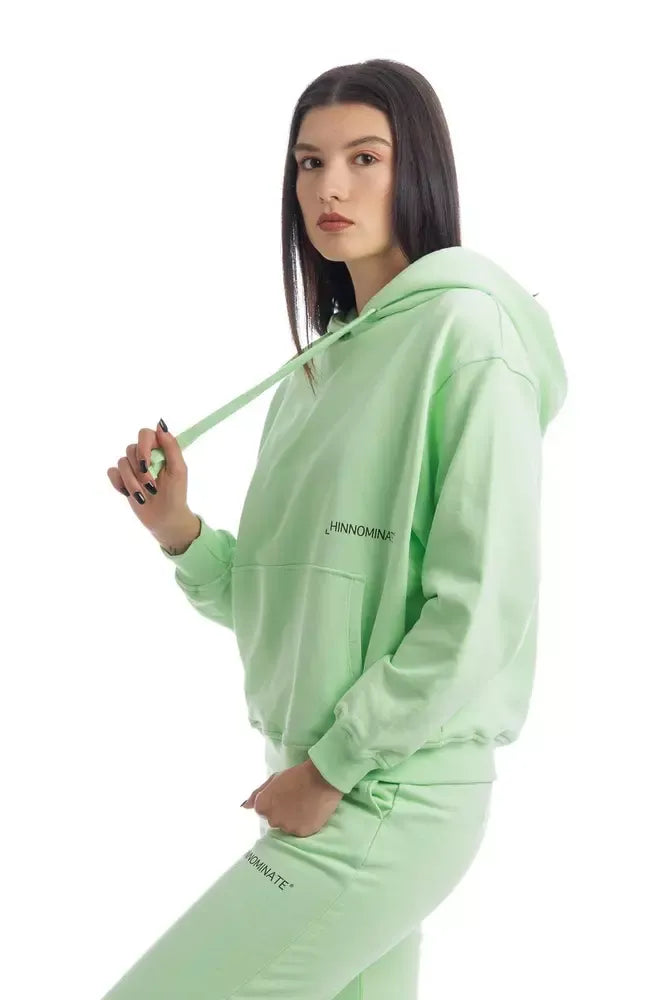 Hinnominate Chic Green Cotton Hooded Sweatshirt