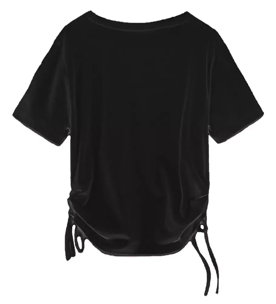 Hinnominate Elegant Gathered Jersey T-Shirt with Laces