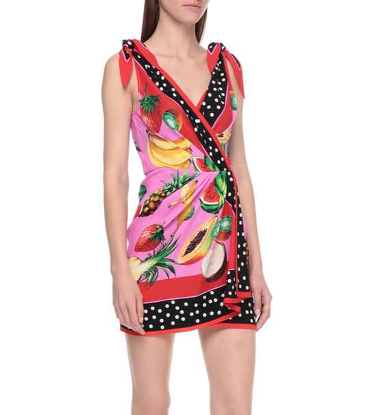 Dolce & Gabbana Chic Polka Dot Cotton Dress with Vibrant Patterns