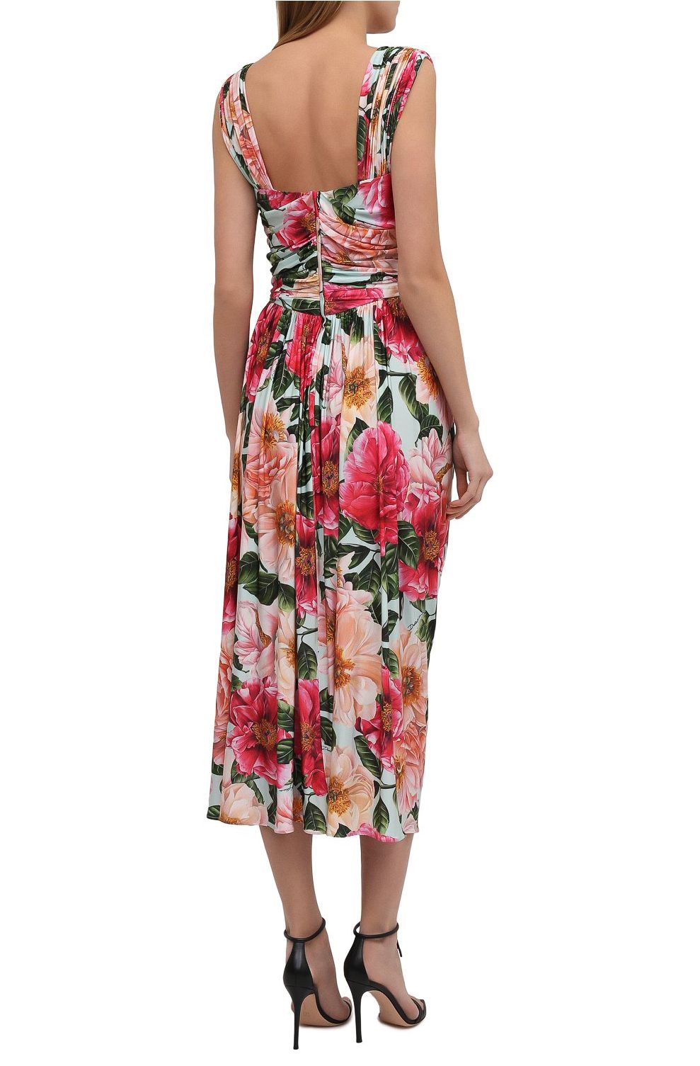 Dolce & Gabbana Floral Stretch Jersey Midi Elegance