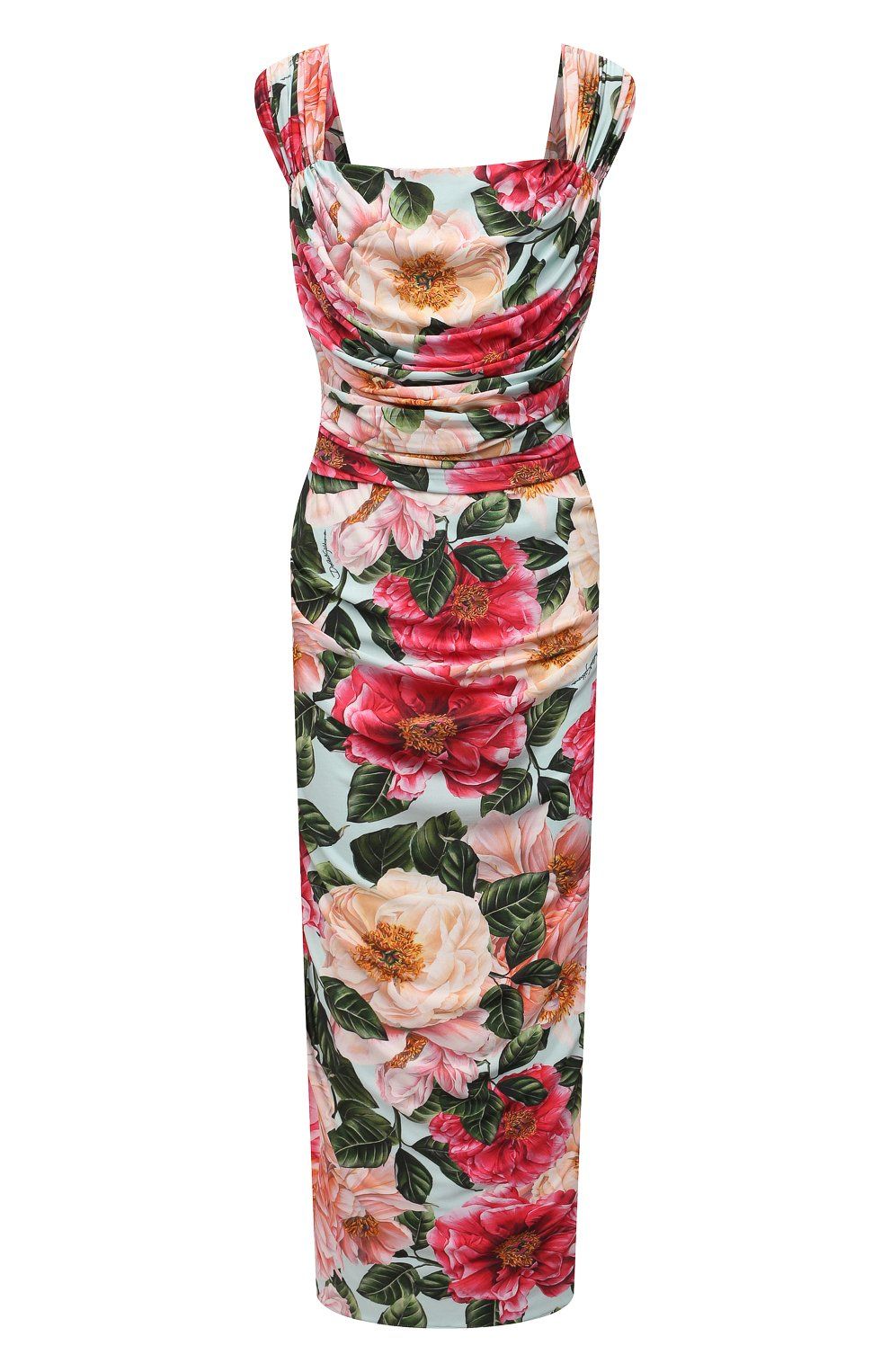 Dolce & Gabbana Floral Stretch Jersey Midi Elegance