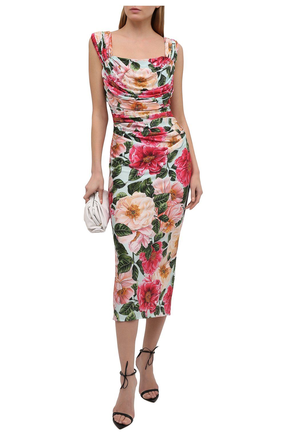 Dolce & Gabbana Floral Stretch Jersey Midi Elegance