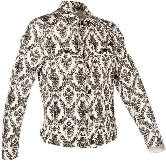 Dolce & Gabbana Elegant White Denim Crown Jacket