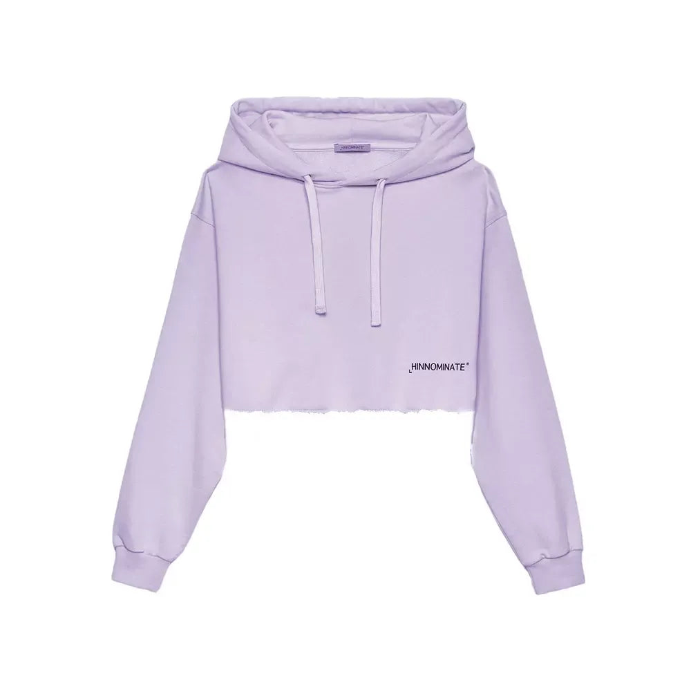 Hinnominate Lilac Cotton Hooded Sweatshirt - Made in Italy