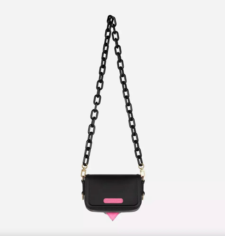 Chiara Ferragni Chic Black 'Eyelike' Crossbody Bag with Dual Chains