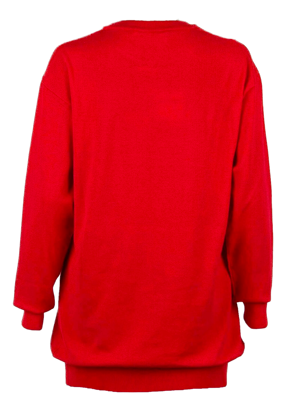 Moschino Couture Radiant Red Graphic Cotton Pullover