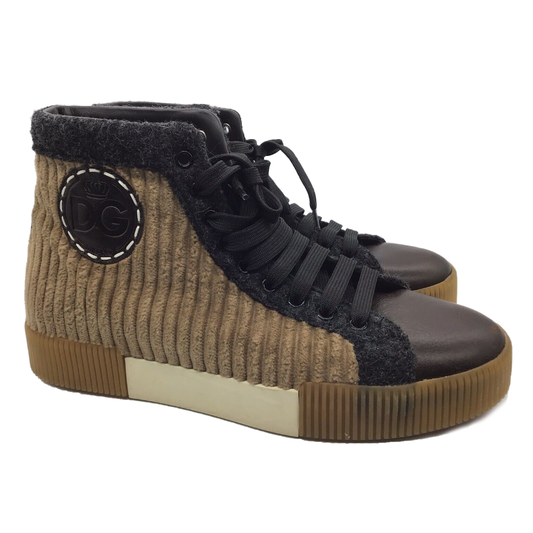 Dolce & Gabbana Elegant Corduroy and Calfskin High Tops