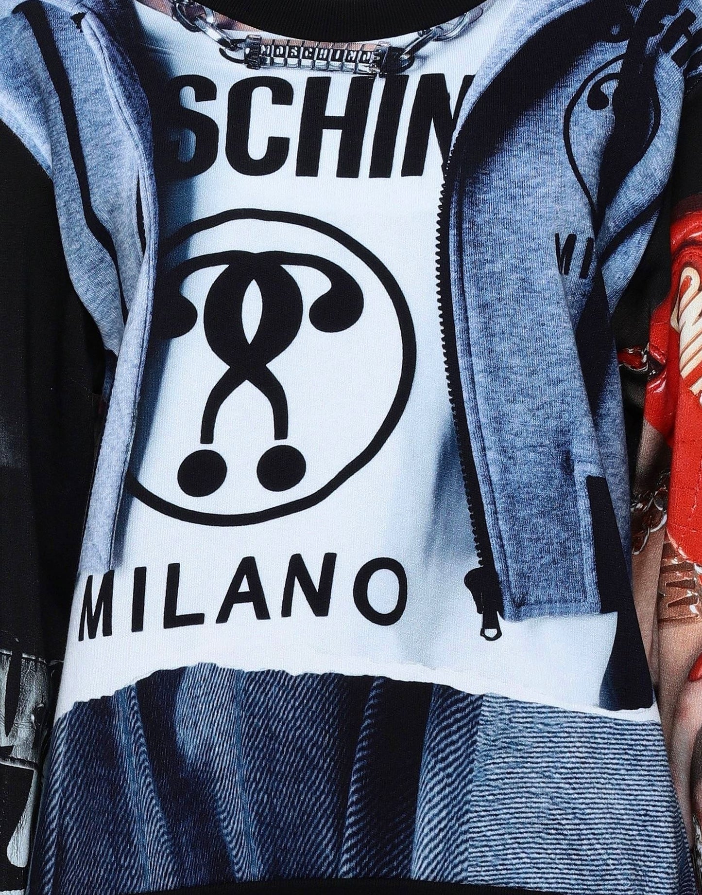 Moschino Couture Chic Printed Cotton Crewneck Sweatshirt