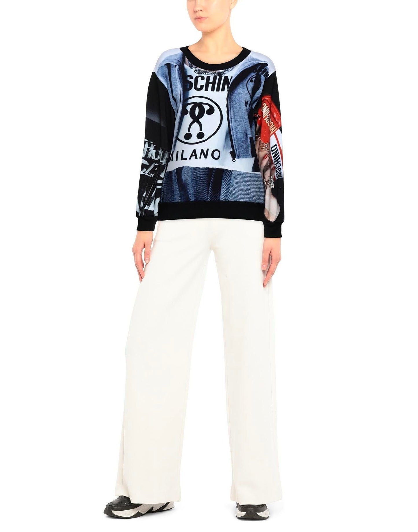 Moschino Couture Chic Printed Cotton Crewneck Sweatshirt