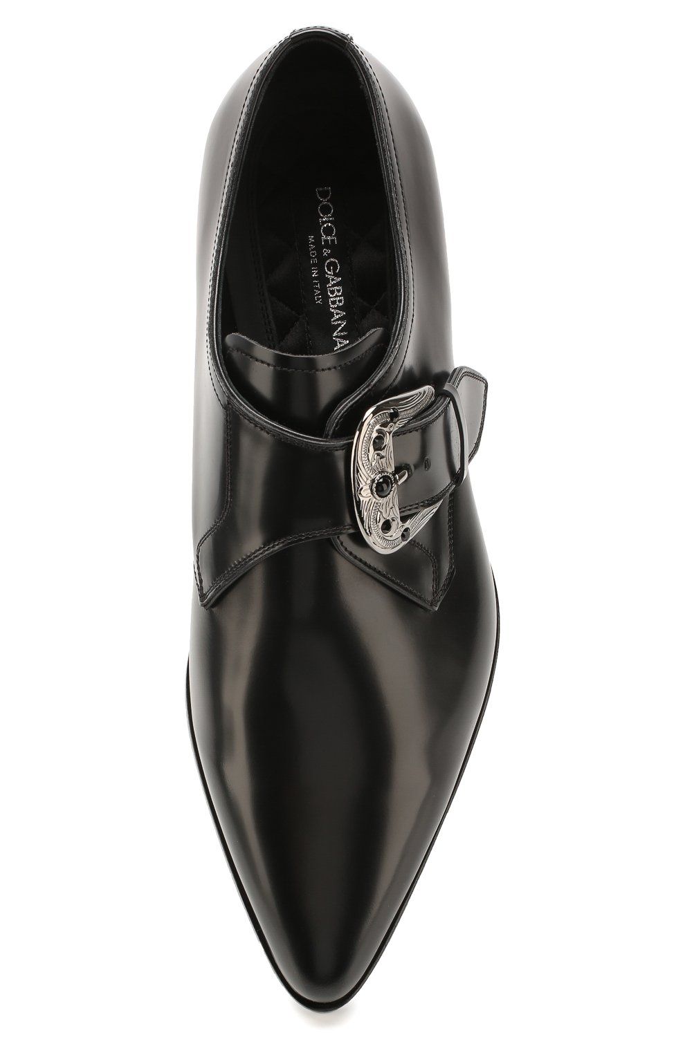 Dolce & Gabbana Sleek Calfskin Leather Shoes with Buckle