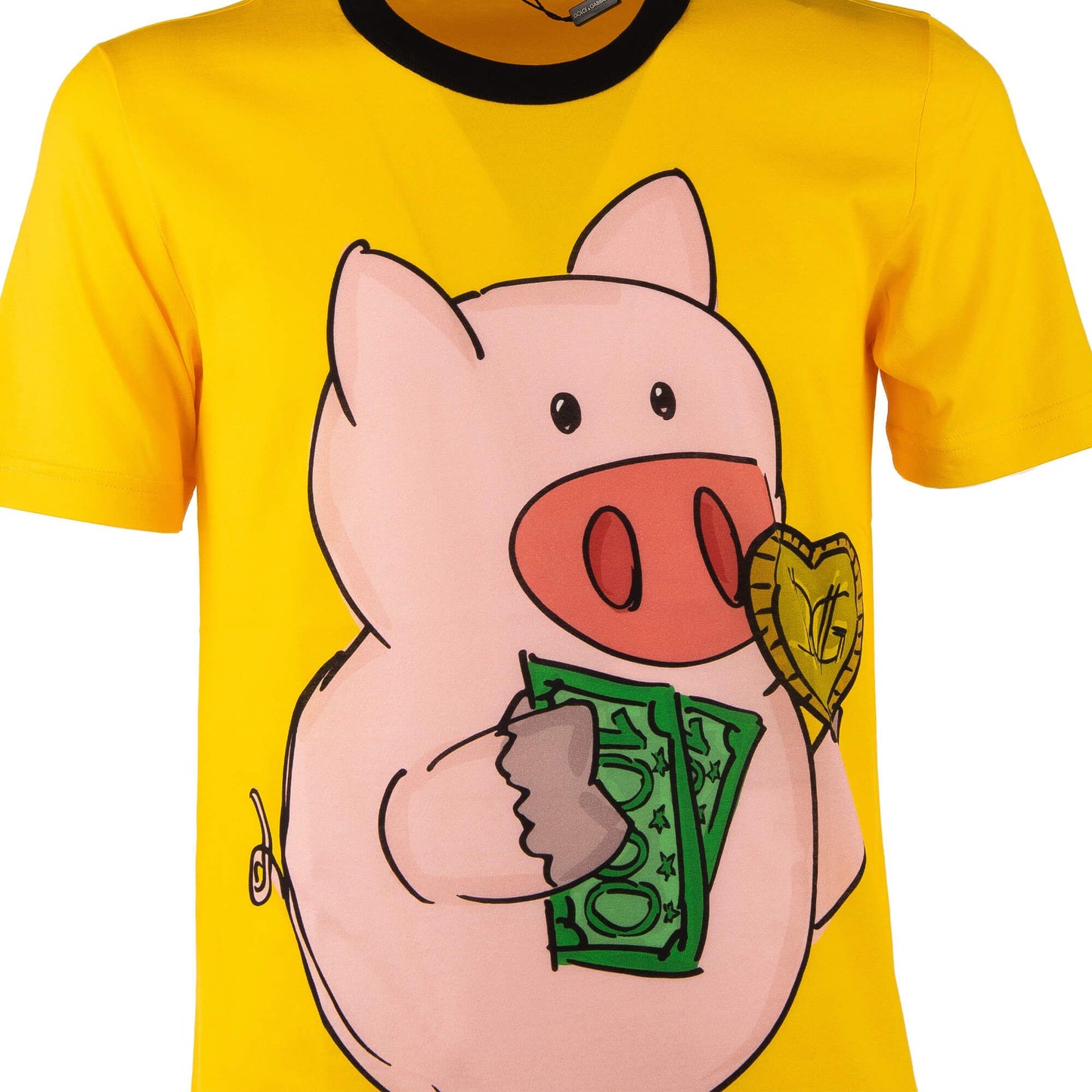 Dolce & Gabbana Italian Cotton DG PIG Tee - Vibrant Yellow