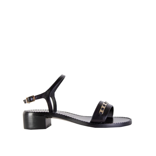 Salvatore Ferragamo Elegant Black Leather Sandals - Timeless Elegance