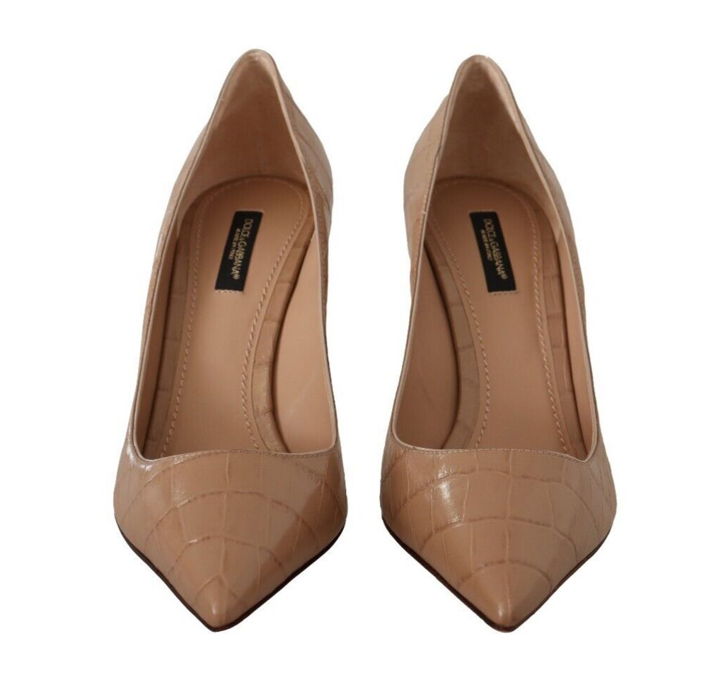 Dolce & Gabbana Beige Pointed Leather Pumps