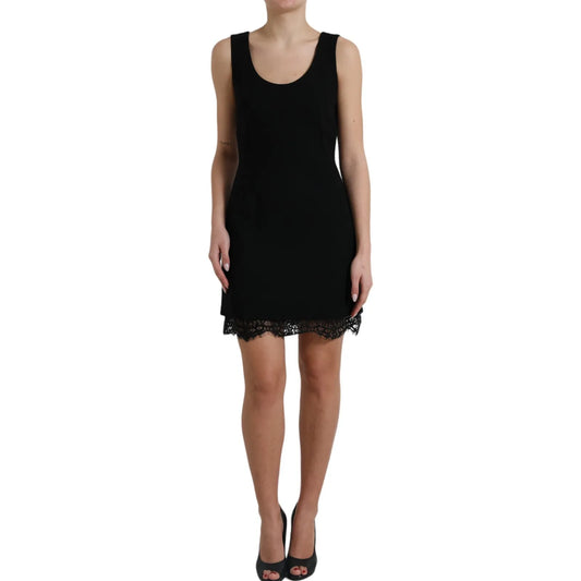 Dolce & Gabbana Black Lace Sheath A-line Mini SARTORIA Dress