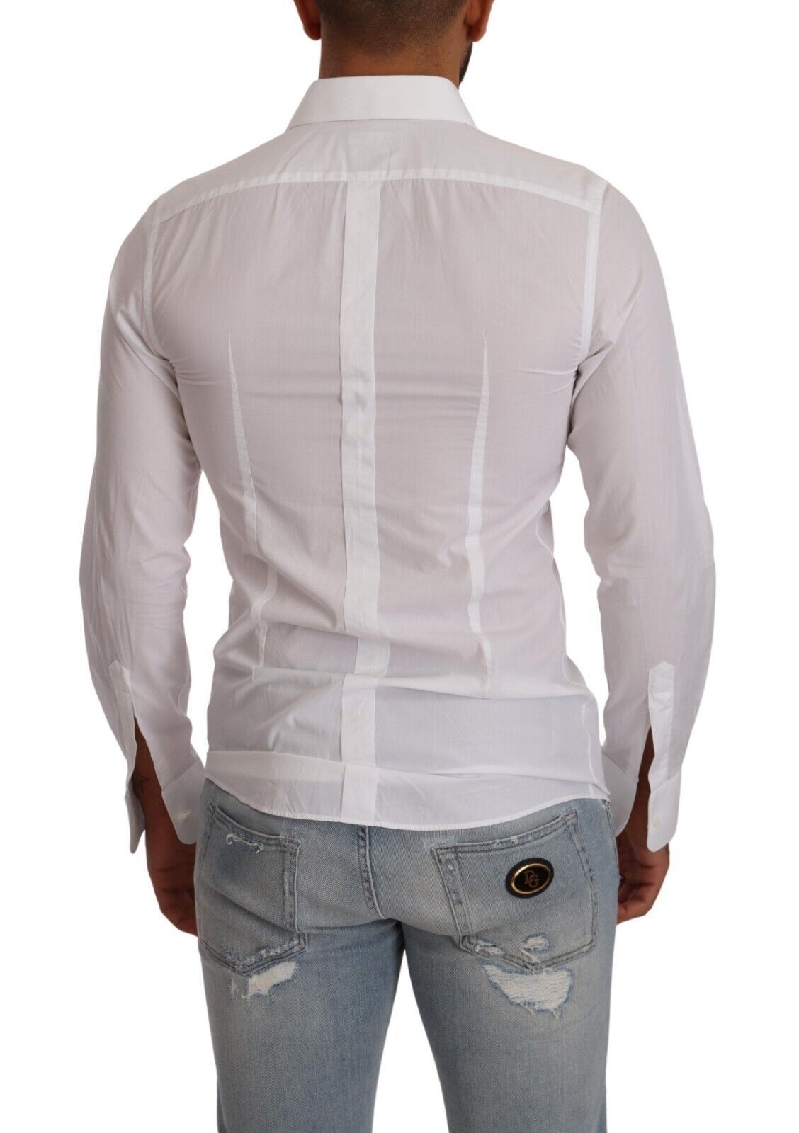 Dolce & Gabbana Elegant White Cotton Poplin Dress Shirt