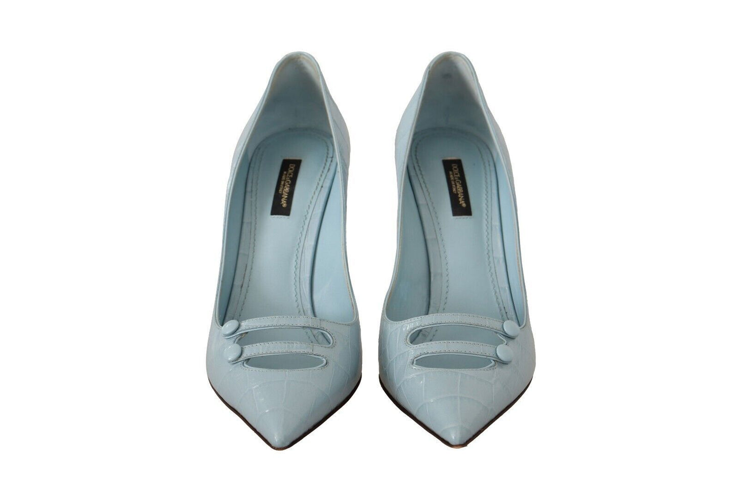 Dolce & Gabbana Elegant Light Blue Leather Pumps