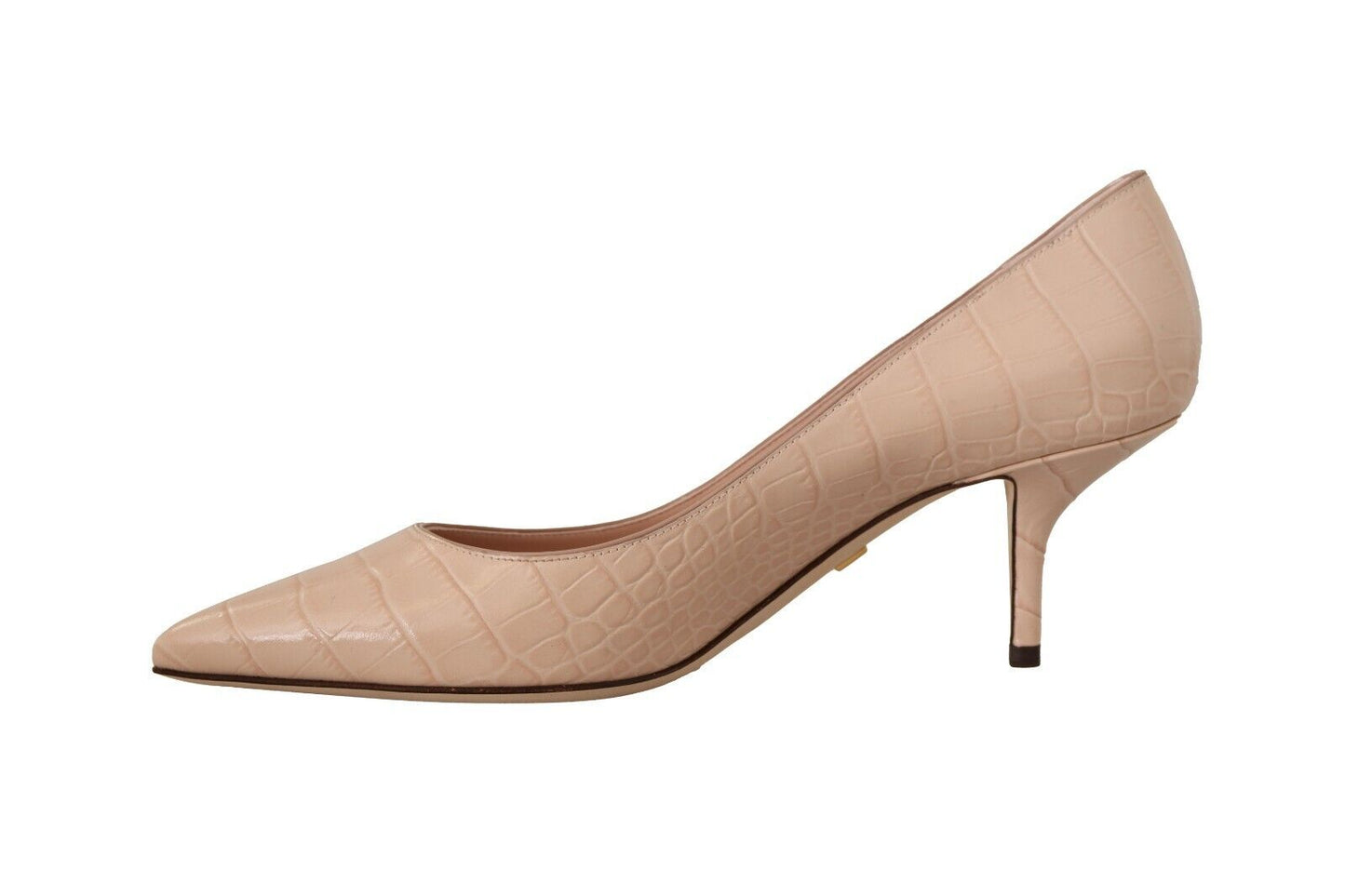 Dolce & Gabbana Elegant Nude Mid-Heel Leather Pumps