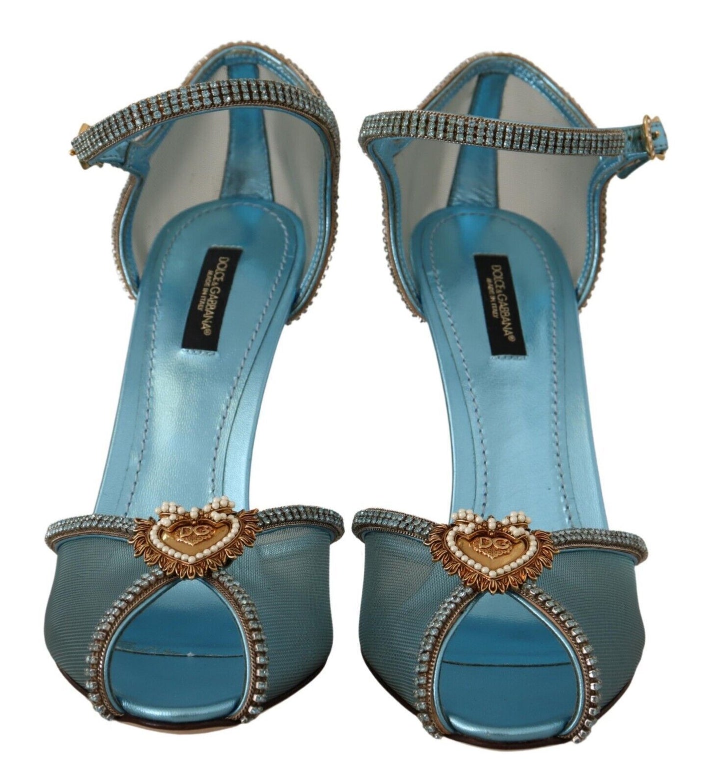 Dolce & Gabbana Elegant Blue Mesh Heel Sandals