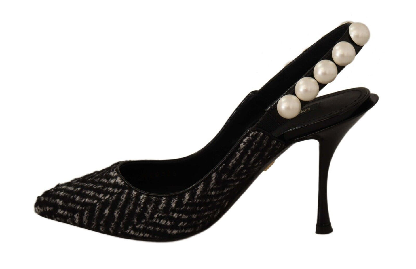 Dolce & Gabbana Elegant Slingback Heels with Faux Pearl Adornments