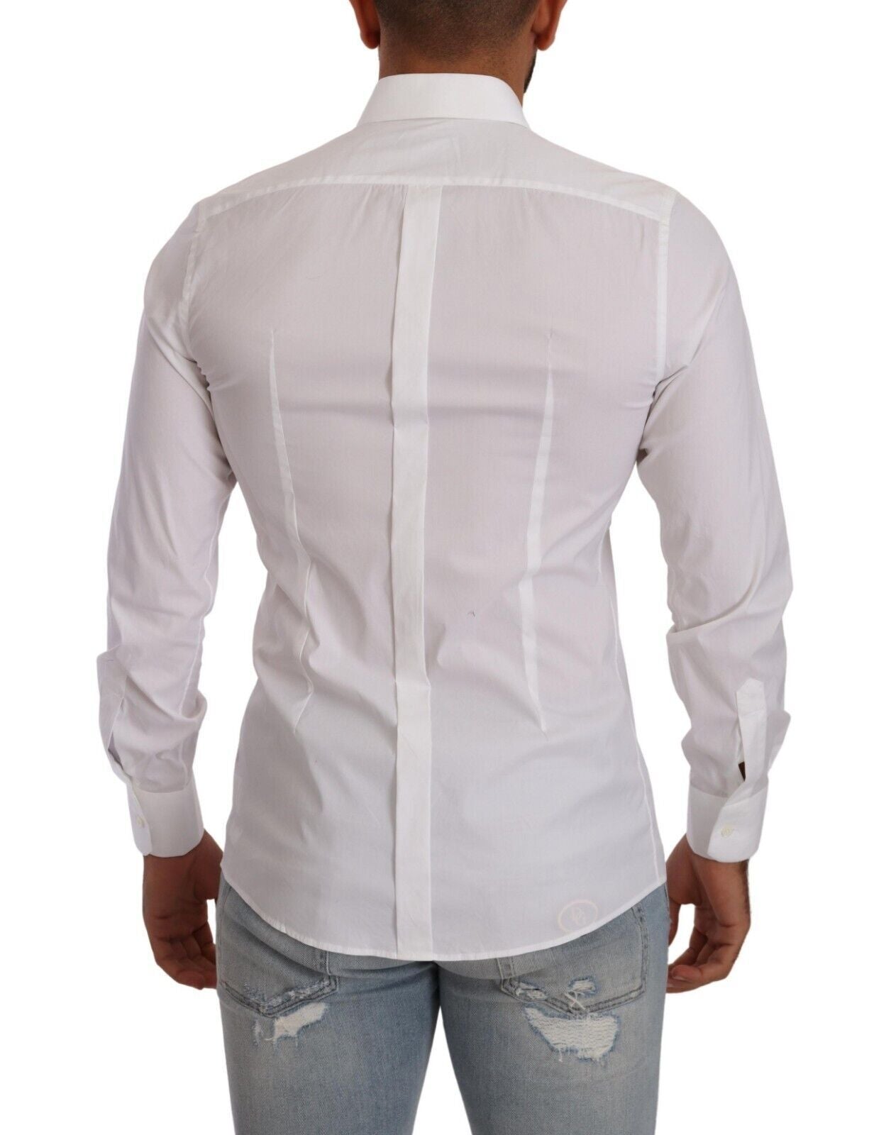 Dolce & Gabbana Elegant White Slim Fit Cotton Dress Shirt