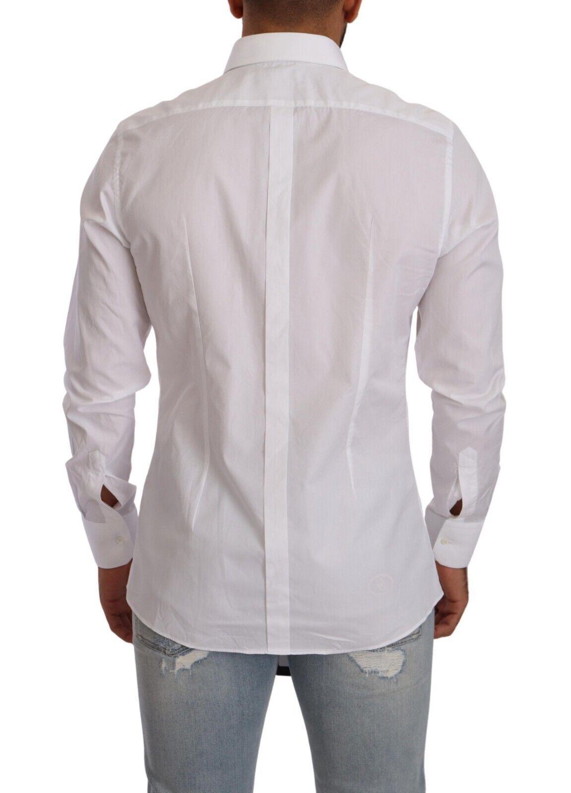 Dolce & Gabbana Elegant White Cotton Slim Fit Dress Shirt