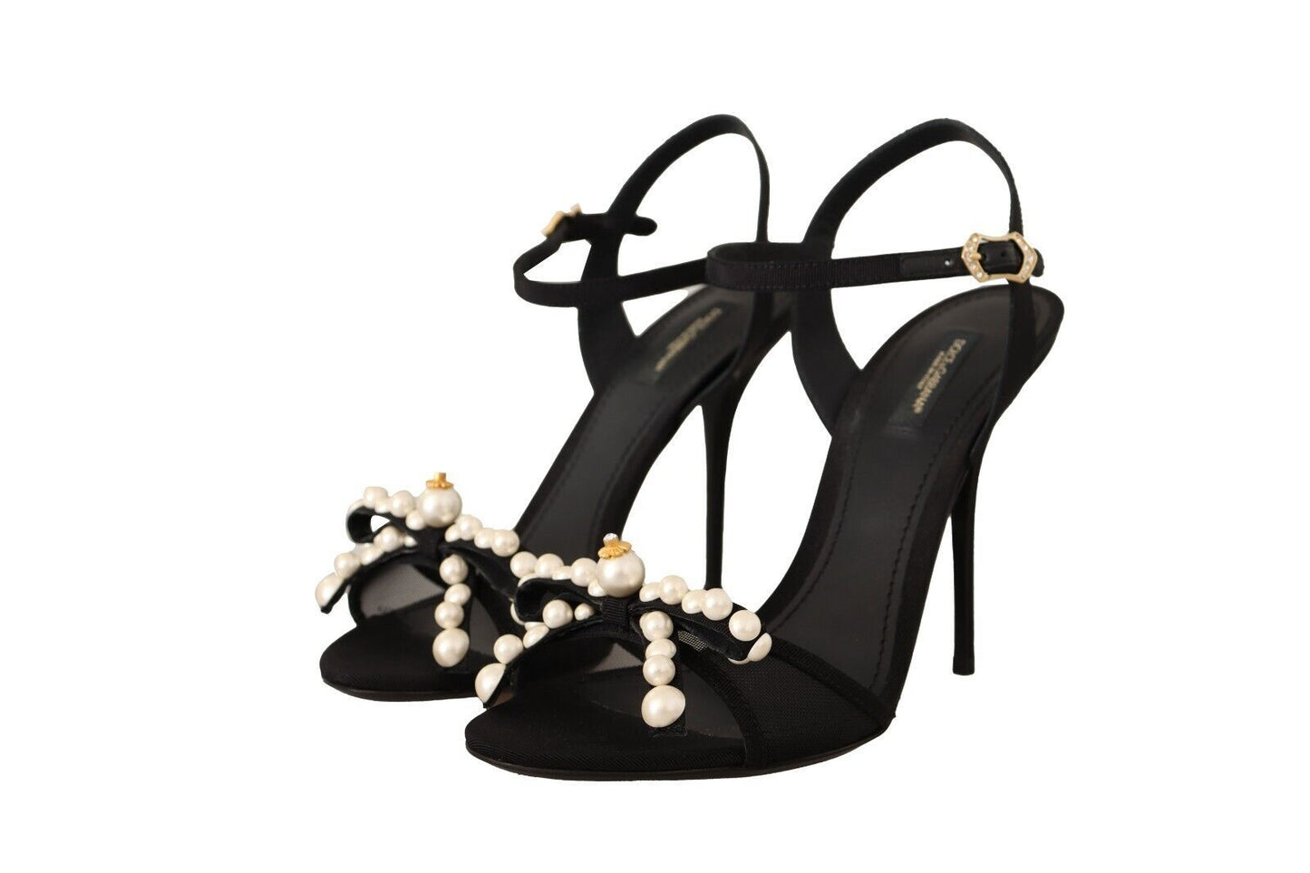 Dolce & Gabbana Elegant Mesh Pearl Applique Heels