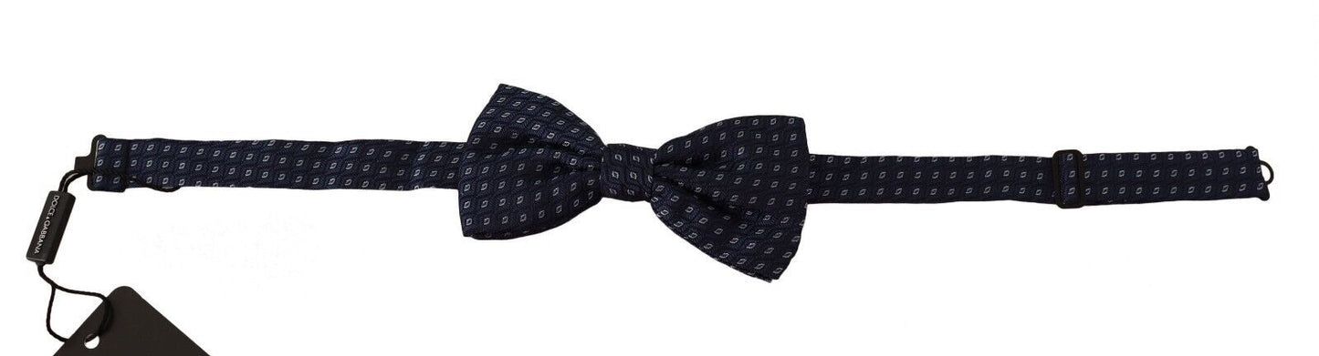 Dolce & Gabbana Elegant Dark Blue Silk Bow Tie