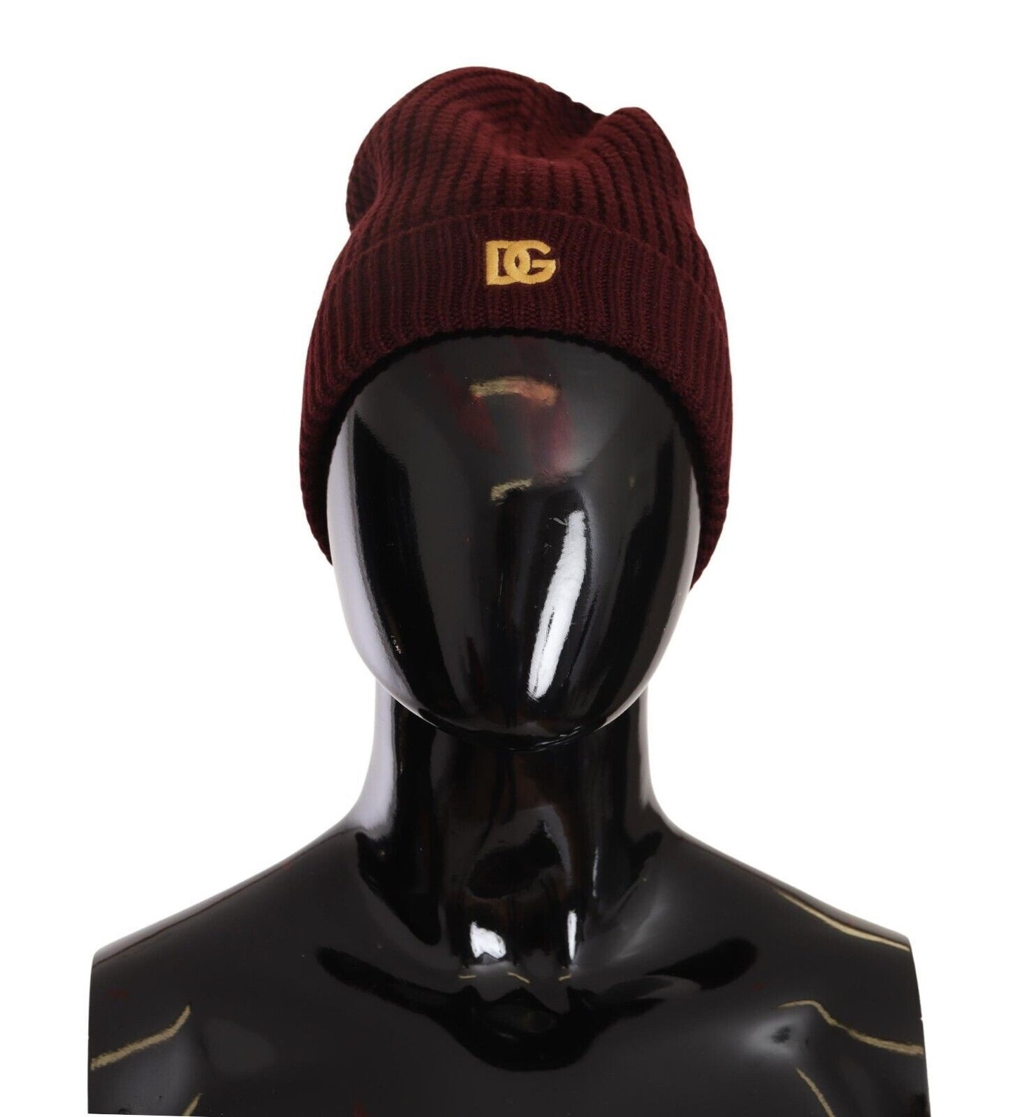 Dolce & Gabbana Elegant Cashmere Knit Beanie in Dark Red