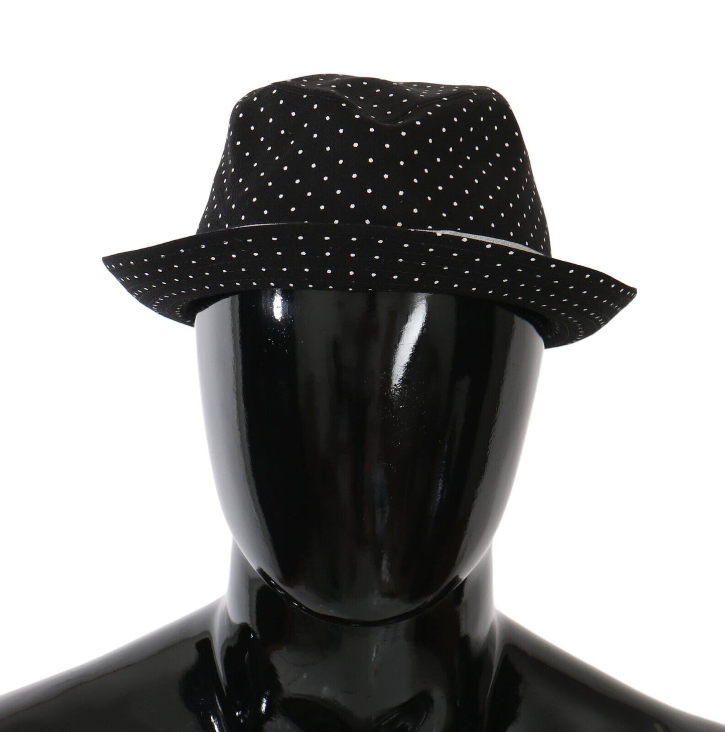 Dolce & Gabbana Elegant Black & White Dotted Fedora Hat