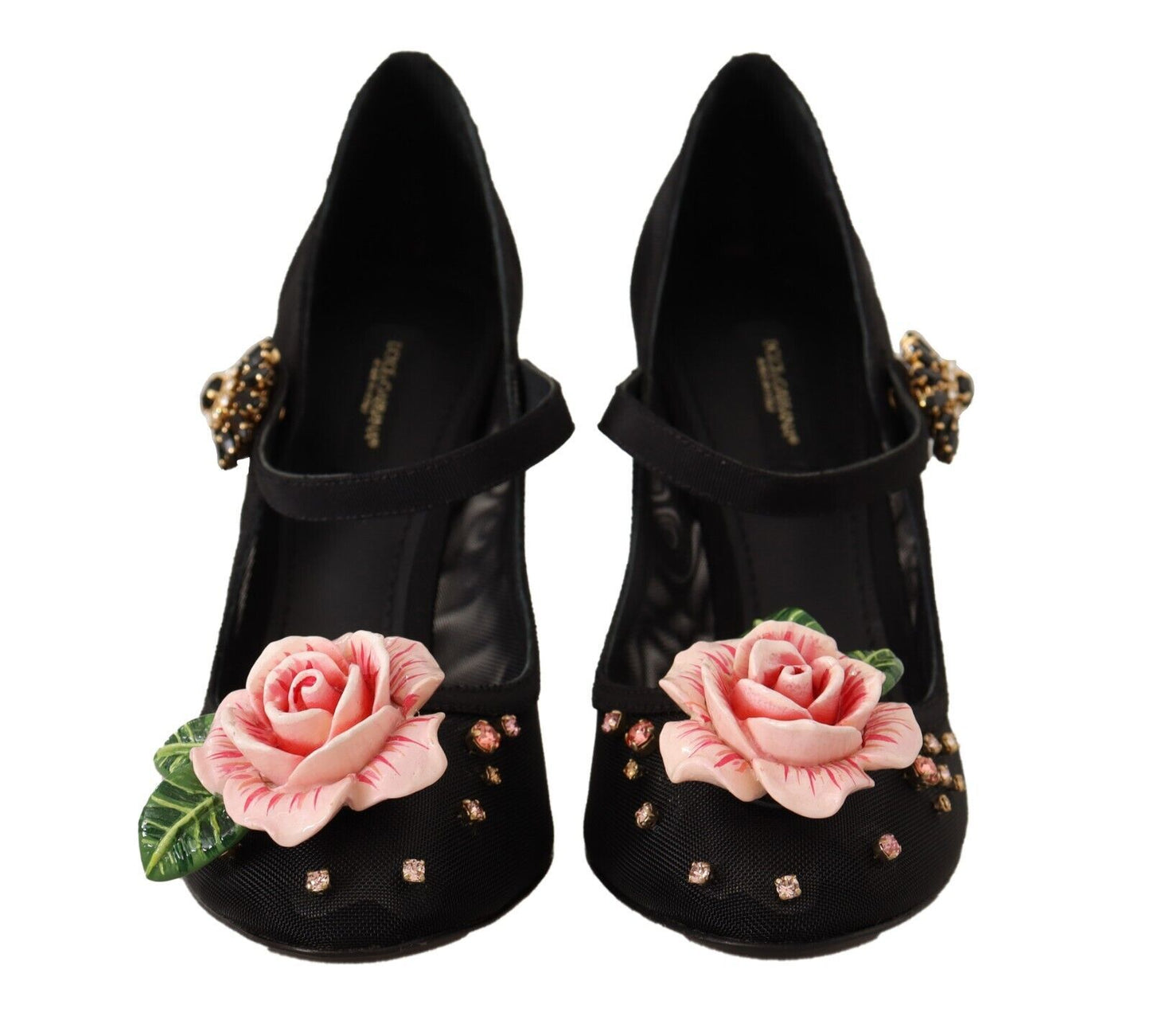 Dolce & Gabbana Elegant Floral Crystal Mesh Pumps