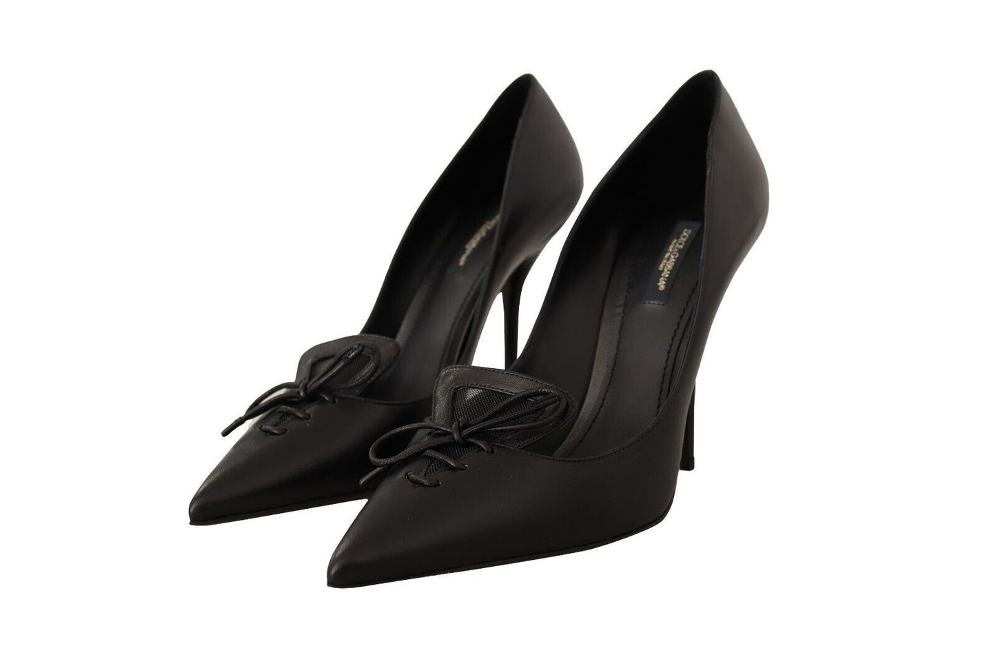 Dolce & Gabbana Elegant Black Leather Stiletto Pumps