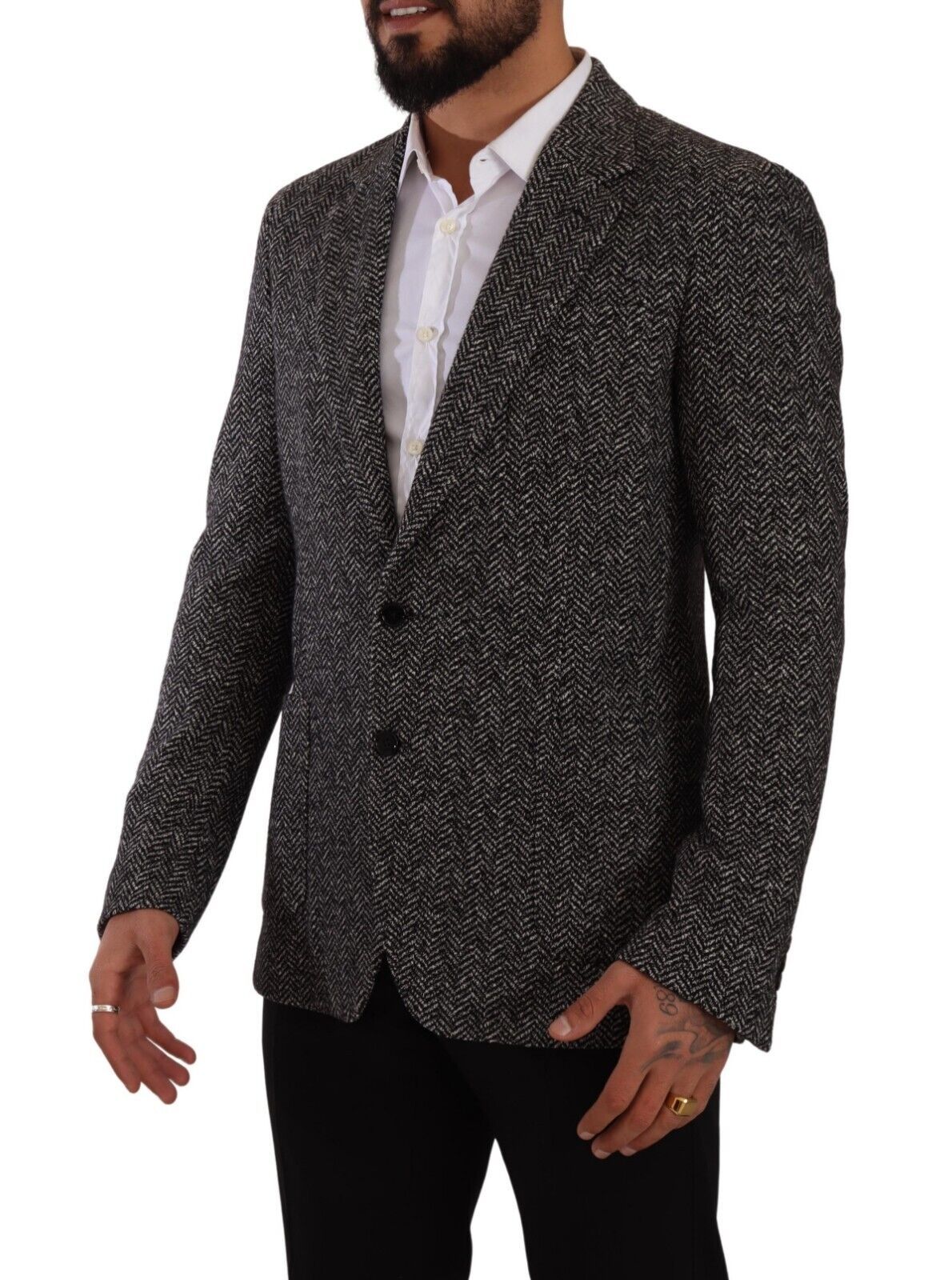 Dolce & Gabbana Elegant Slim Fit Gray Wool Blazer