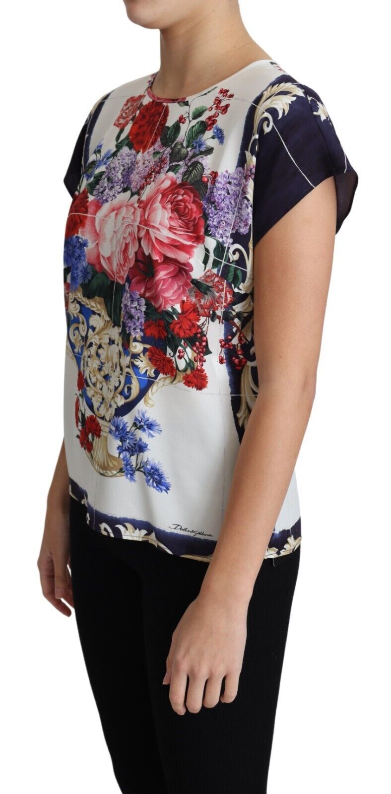 Dolce & Gabbana Elegant Silk Blend Floral Print Blouse