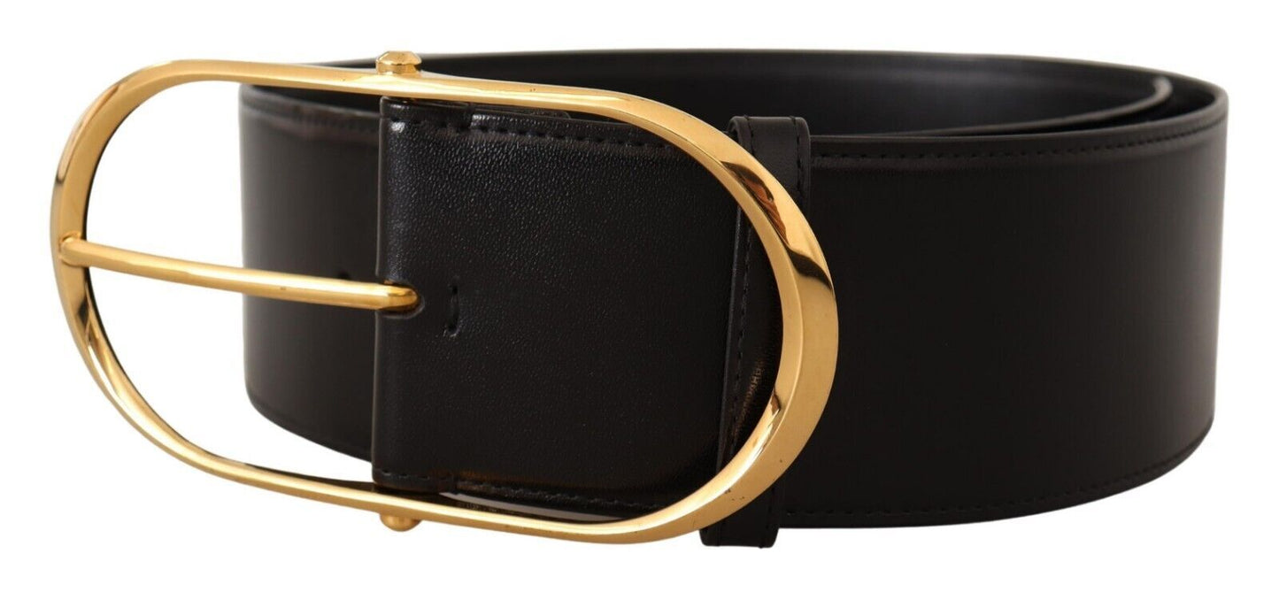 Dolce & Gabbana Elegant Oval Buckle Leather Belt