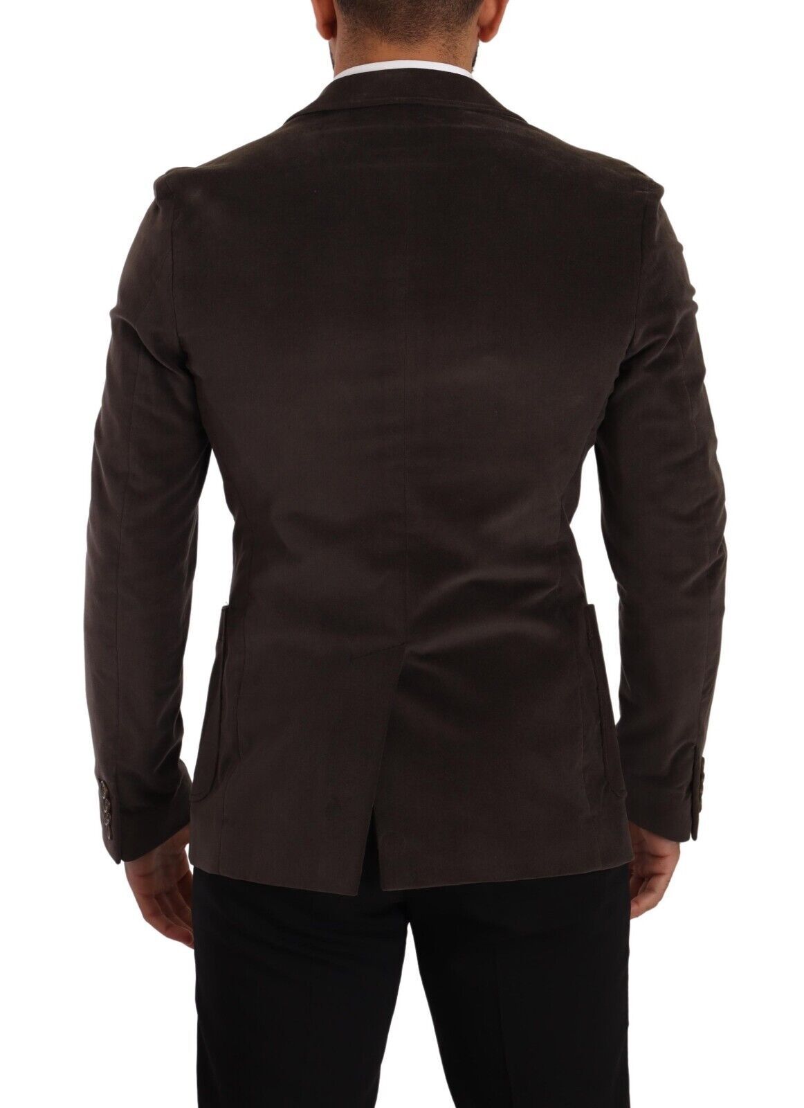 Dolce & Gabbana Brown Velvet Slim Fit Coat D&G Blazer