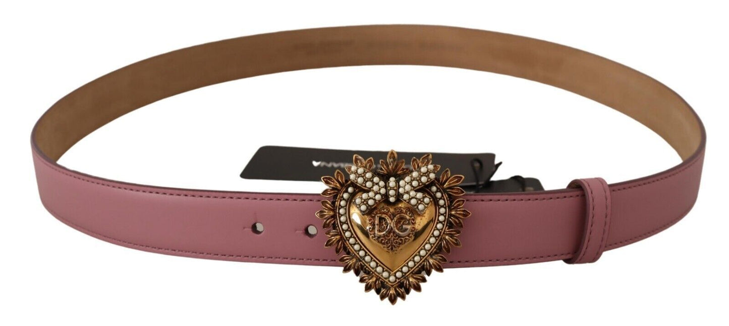 Dolce & Gabbana Regal Heart Buckle Patent Leather Belt