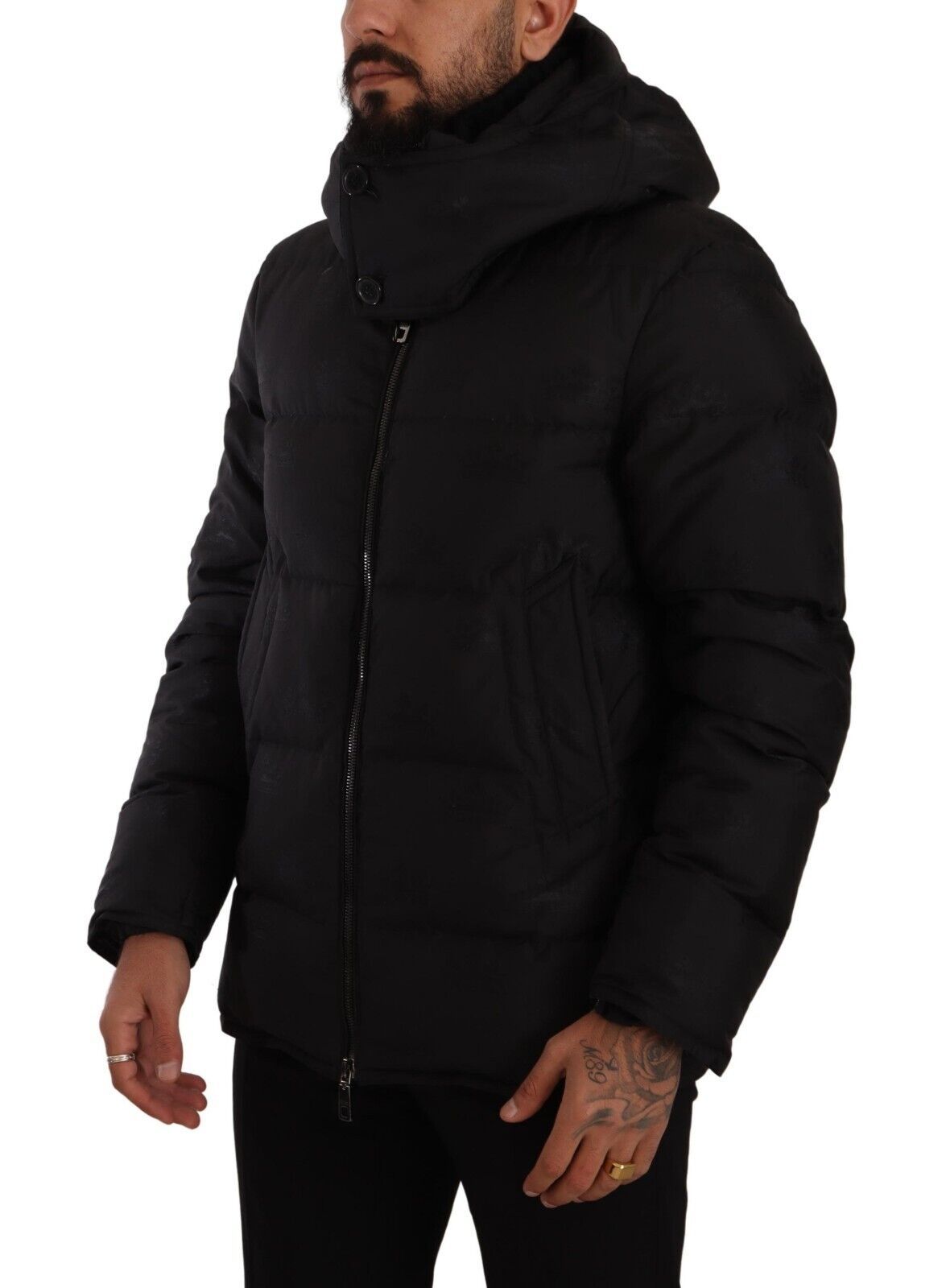 Dolce & Gabbana Elegant Black Parka Hooded Jacket