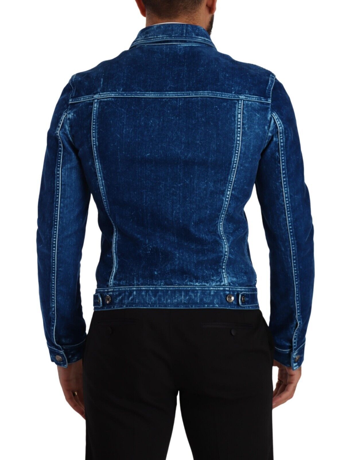 Dolce & Gabbana Elegant Denim Jacket with Crown Embroidery