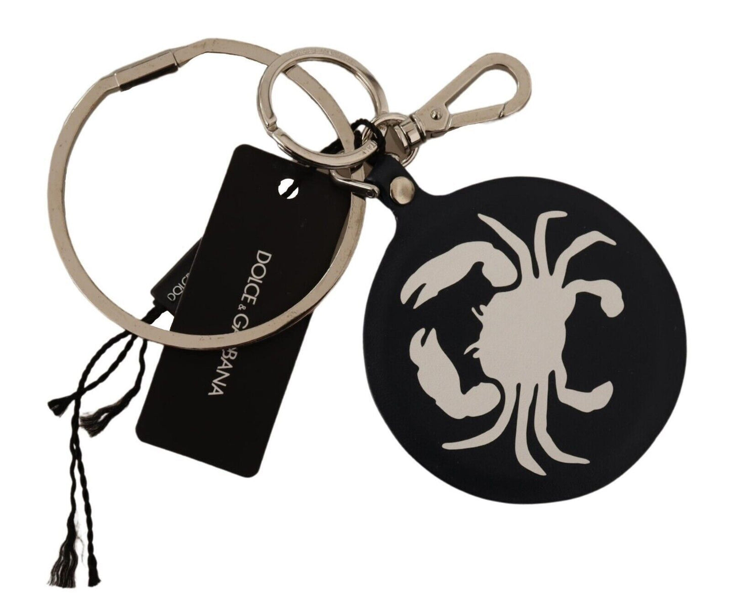 Dolce & Gabbana Elegant Black Leather Keychain