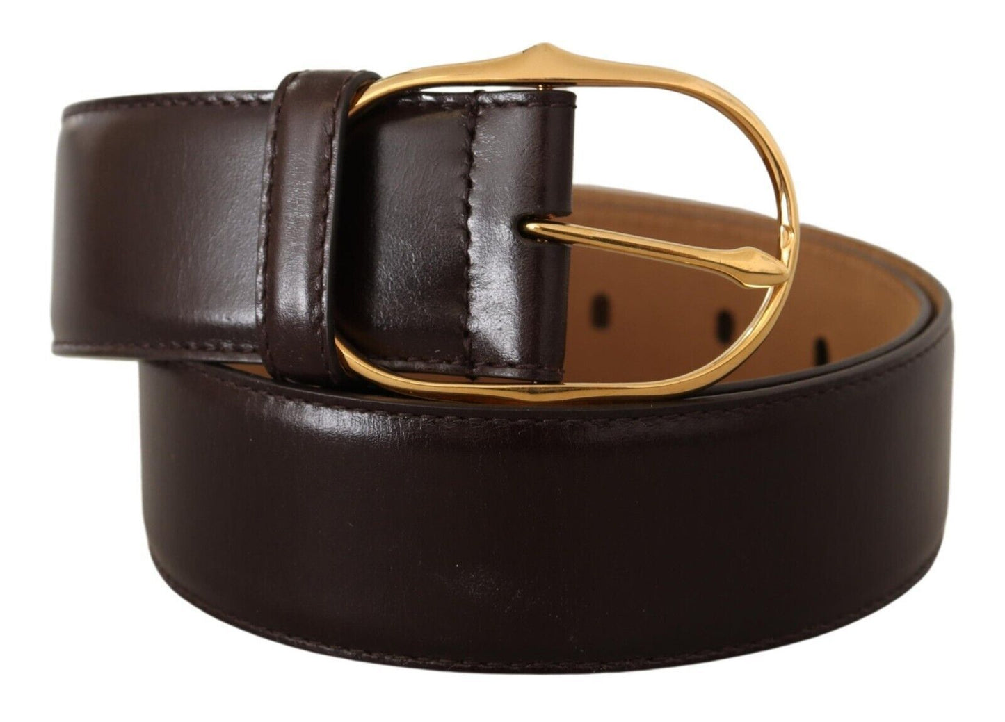 Dolce & Gabbana Elegant Gold Buckle Leather Belt