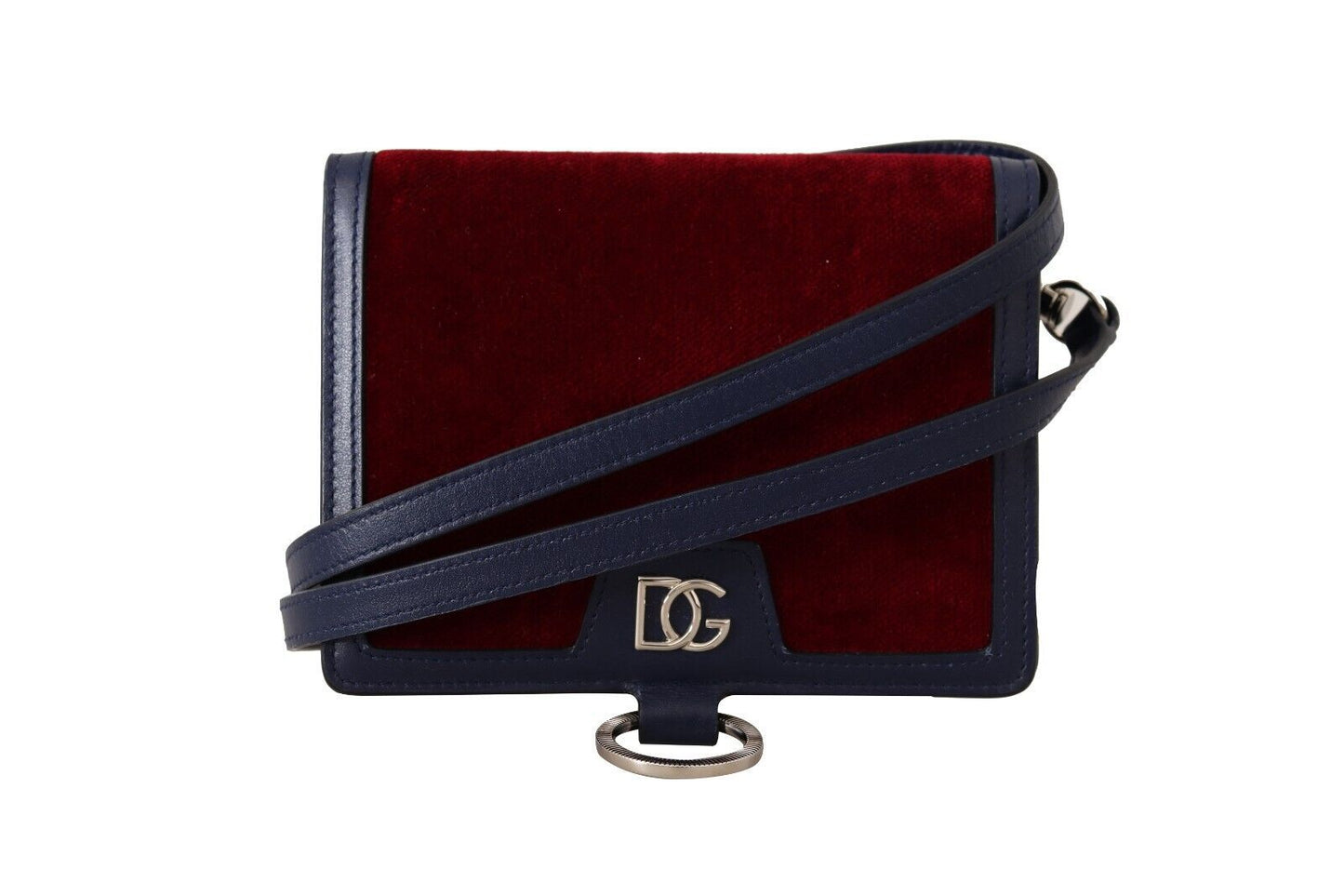 Dolce & Gabbana Elegant Red Leather Bifold Wallet with Strap