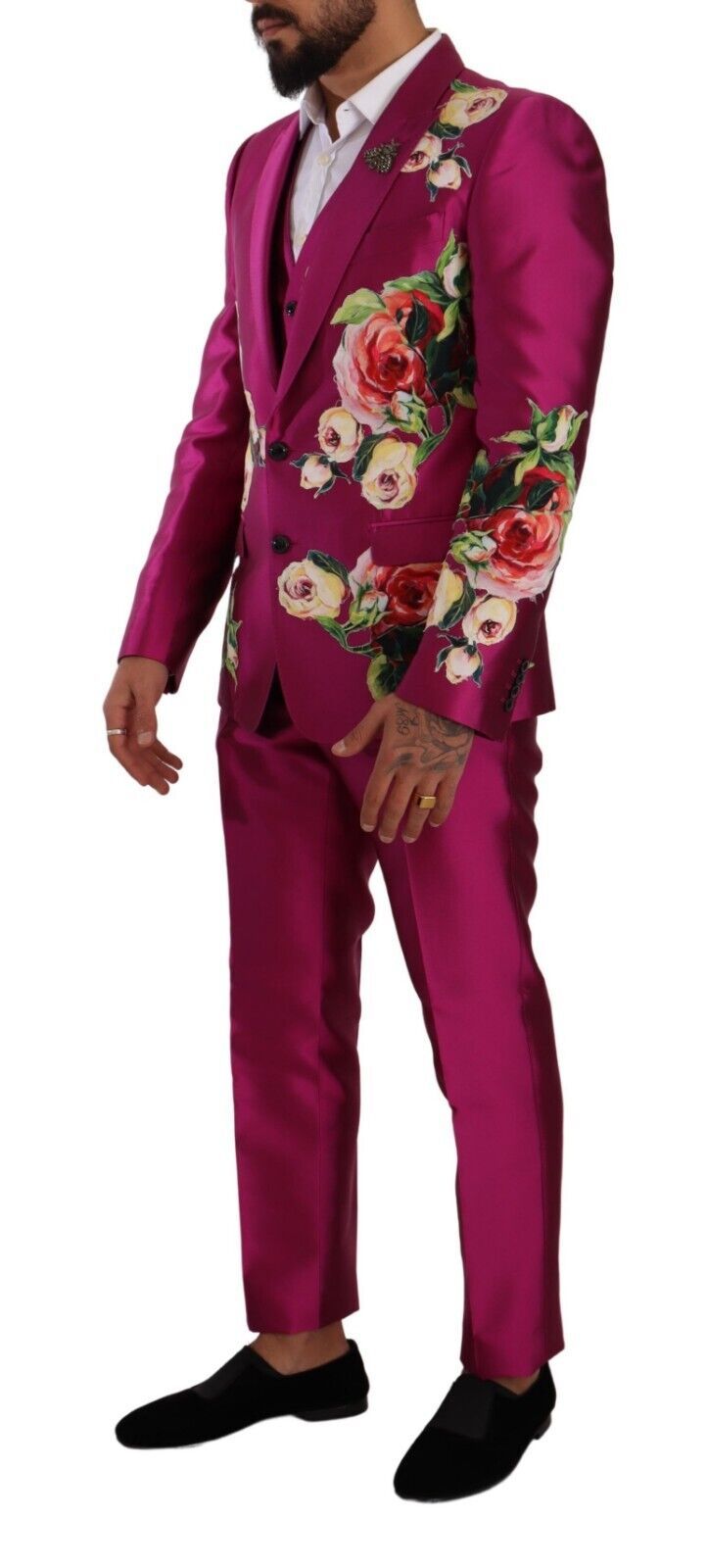 Dolce & Gabbana Elegant Pink Silk Martini Three-Piece Suit